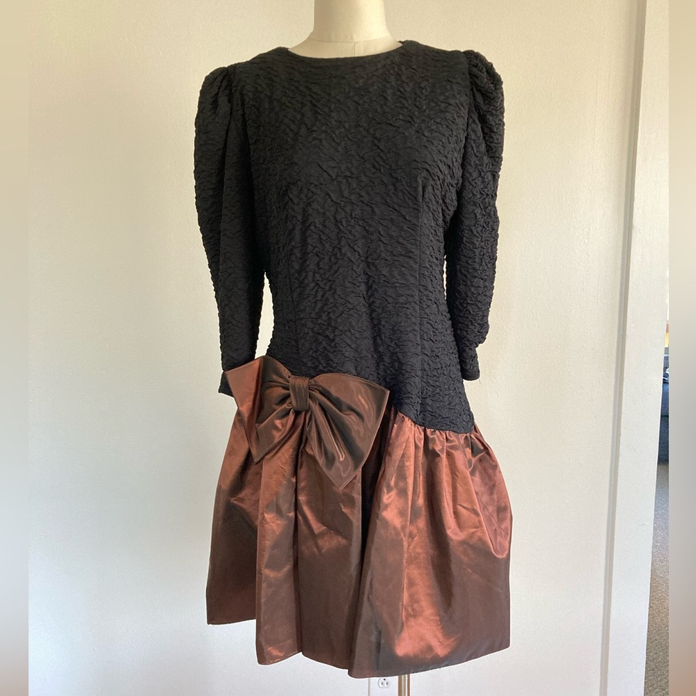 Elegant Black and Bronze Dress